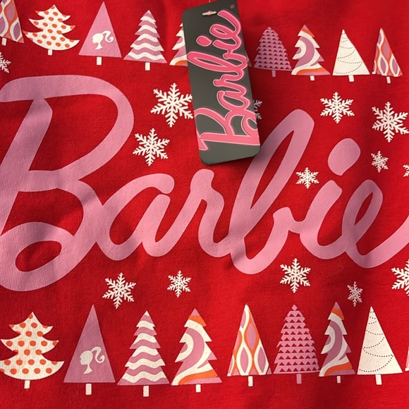 NWT beautiful festive red Barbie sweatshirt & vintage collectible mini doll! - Picture 8 of 14